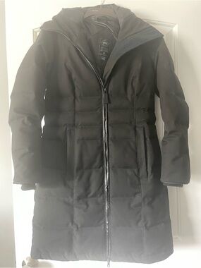Canada Goose Black Long Hooded Puffer Coat